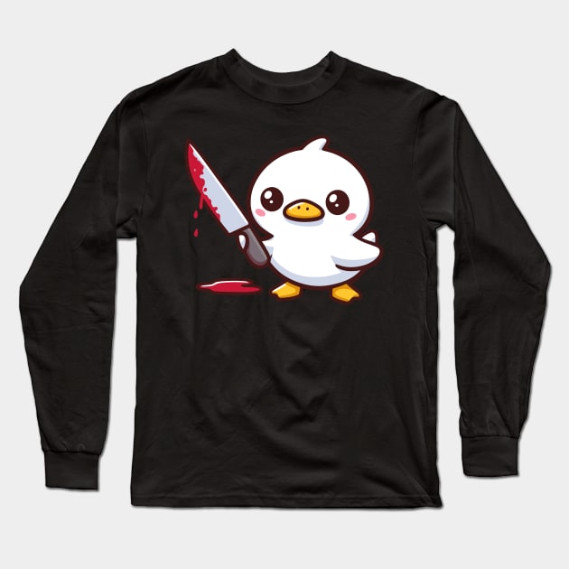 duck with a knife Long Sleeve T-Shirt by ArtisticBox